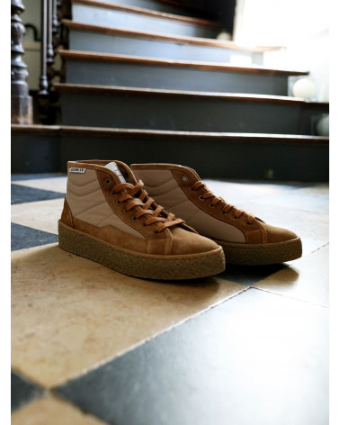 RUBEN MID NYLON/SUEDE BEIGE/COGNAC