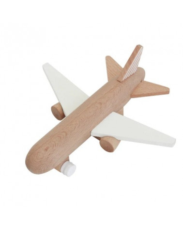 Hikoki Jet - Wooden Wind-up Jet Plane white