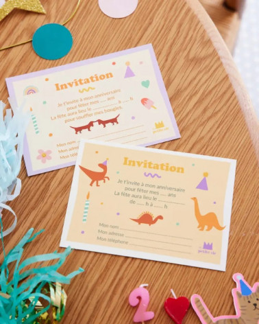 Cartes d’invitation Dinosaure – Lot de 6