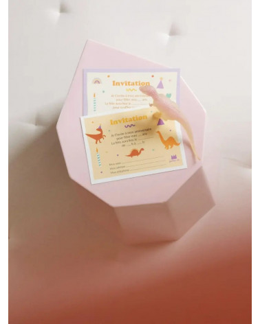 Cartes d’invitation Dinosaure – Lot de 6