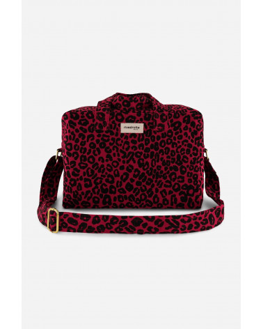 Sauval - City Bag - Coton recyclé - Leopard Vibrant Red