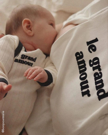 Le t-shirt d'allaitement "Le grand amour" en coton bio - blanc