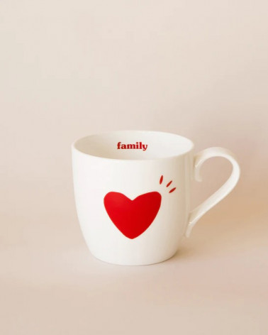 Le mug "Family forever" en porcelaine - rouge