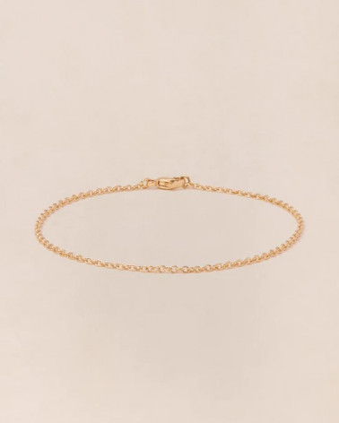 Le bracelet chaîne simple 18cm doré à l'or fin 24 carats 