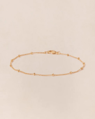 Le bracelet chaîne boules 18cm doré à l'or fin 24 carats