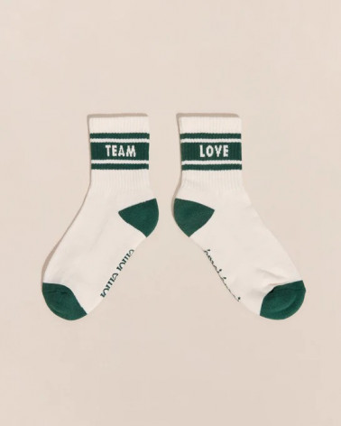 Les chaussettes "Love team" - crème