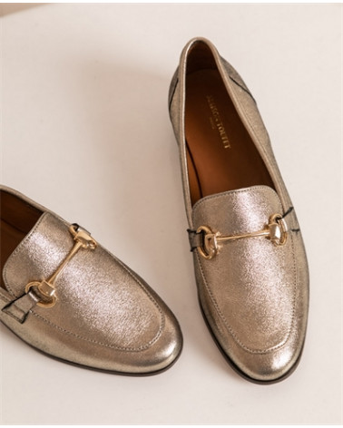 CLEMENCE CUIR METALLISÉ DORÉ