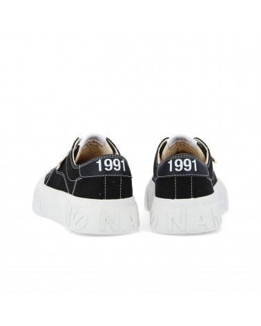 RESET SNEAKER W CANVAS BLACK/STITCH WHITE