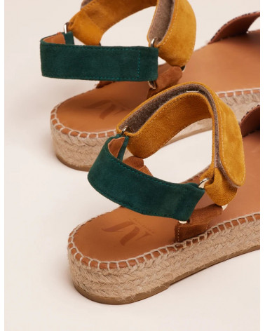 Flore - Suède sapin moutarde marron