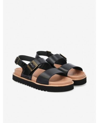 OLIVA SANDALE W VEGETABLE COW BLACK