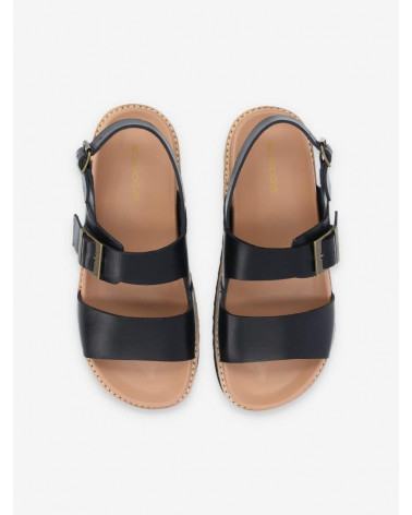 OLIVA SANDALE W VEGETABLE COW BLACK