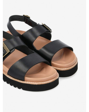 OLIVA SANDALE W VEGETABLE COW BLACK