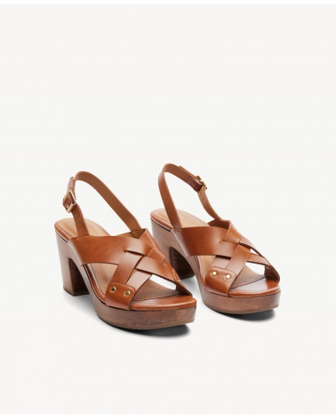 Sabots n°607 - Cuir - Cognac