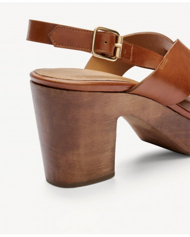 Sabots n°607 - Cuir - Cognac