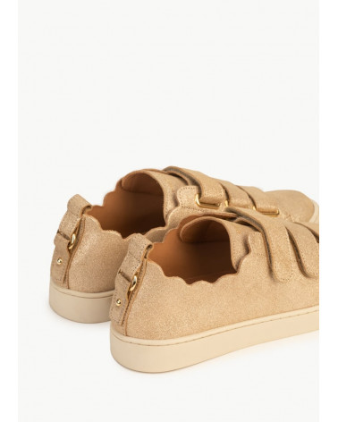 JULIANNE CUIR PAILLETE DORÉ CLAIR