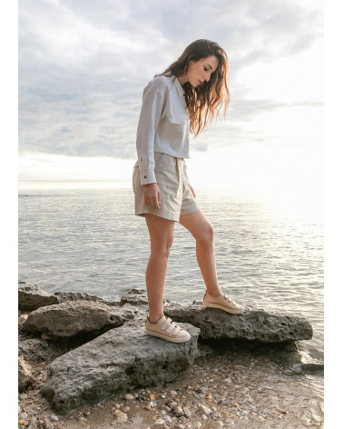 JULIANNE CUIR PAILLETE DORÉ CLAIR