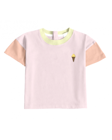 T-SHIRT - COLOR BLOCK - Rose