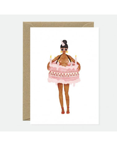 Carte - Gold Girl in a cake