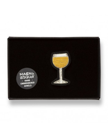 Broche - Verre de Blanc