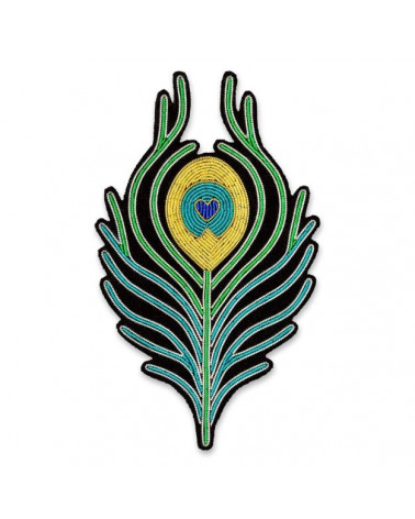 Grande broche - Plume multicolore