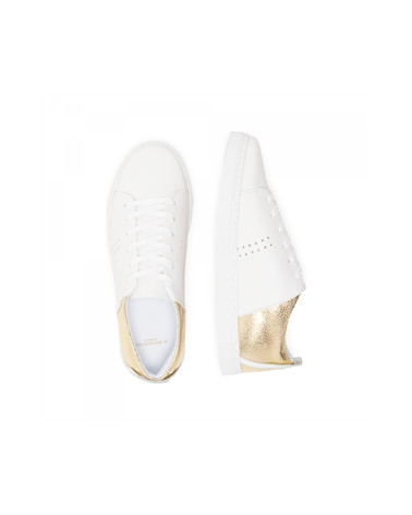 Renée - Cuir Blanc Craquelé Doré