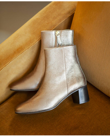 Bottine 401 - Cuir metal - Gun