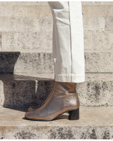 Bottine 401 - Cuir metal - Gun