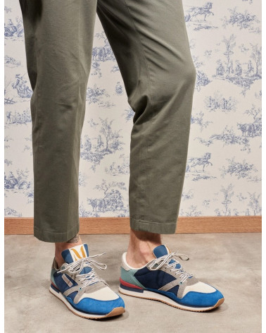 André - Suède bleu écru gris