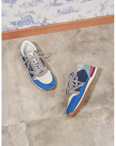 André - Suède bleu écru gris