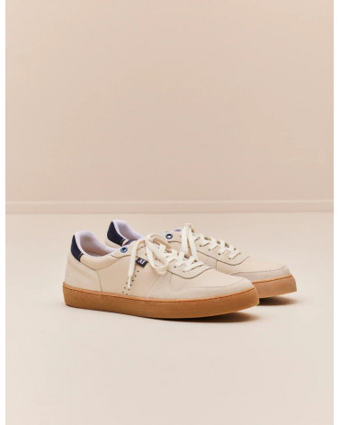 Arthur - Suède et cuir écru marine