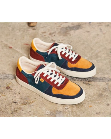 Arthur - Suede bordeaux bleu et vert 