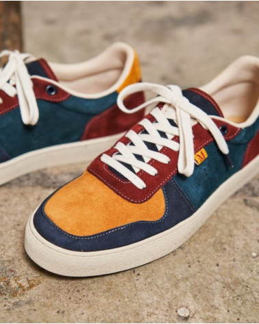 Arthur - Suede bordeaux bleu et vert 