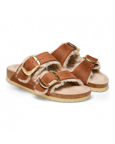 Arizona BB Shearling Cuir huilé Cognac