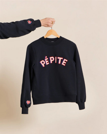 Le sweat "Pépite" femme en coton bio - bleu nuit