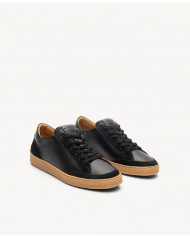 Baskets n°14 - Cuir/Veau velours - Noir