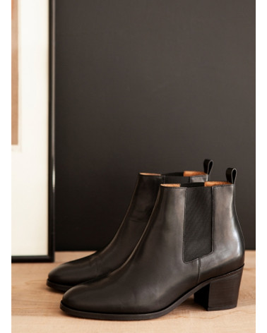 BOTTINES 288 CUIR NOIR