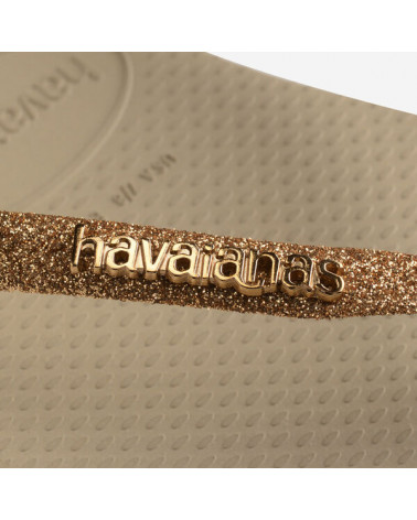 HAVAIANAS SLIM GLITTER II SAND/GOLDEN LIGHT METALICO