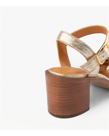 ANTONELLA - CUIR PAILLETÉ DORÉ CLAIR