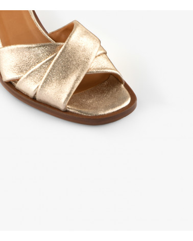 ANTONELLA - CUIR PAILLETÉ DORÉ CLAIR