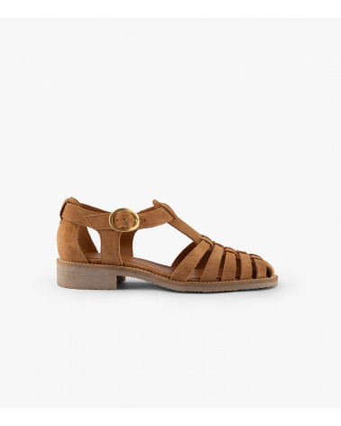 SUZANNE - CUIR VELOURS CAMEL