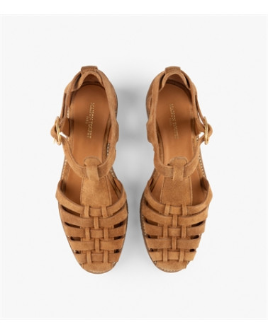 SUZANNE - CUIR VELOURS CAMEL