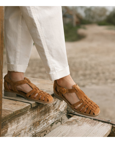 SUZANNE - CUIR VELOURS CAMEL