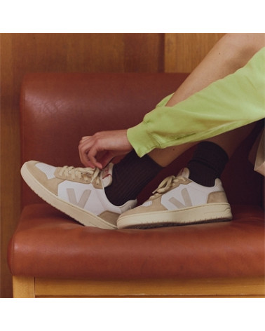 V82 LEATHER EXTRA-WHITE NATURAL ALMOND - FEMME