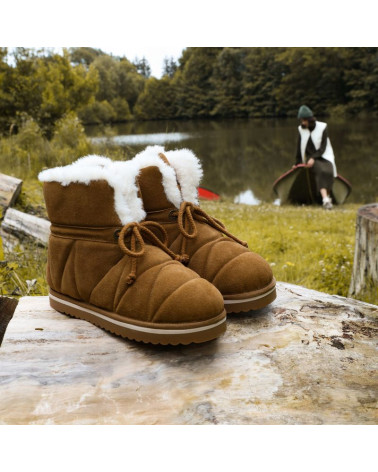 SLOW MID W SUEDE CAMEL