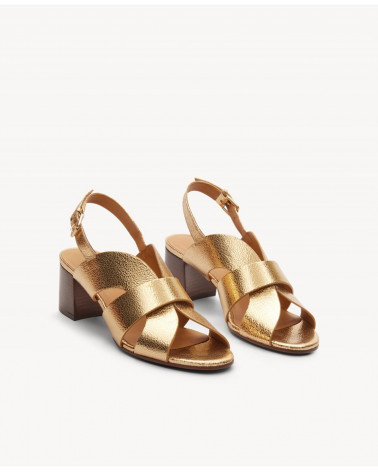Sandales n°551 - Cuir craquelé - Gold