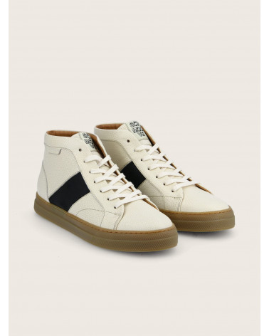 SPARK LOWBOOTS GR.NAPPA/NUBUCK ECRU/BLACK, SOLE L.GUM