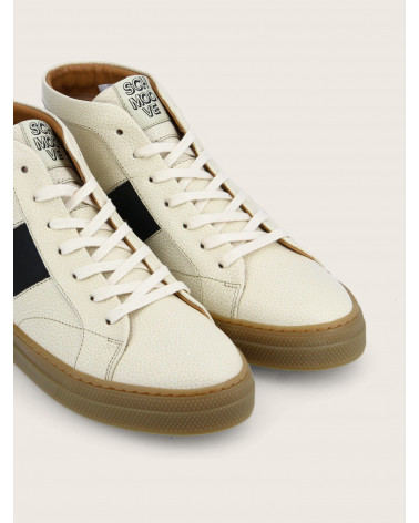 SPARK LOWBOOTS GR.NAPPA/NUBUCK ECRU/BLACK, SOLE L.GUM