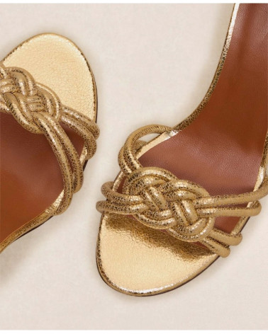 Sandales n°191 - Cuir laminé - Doré