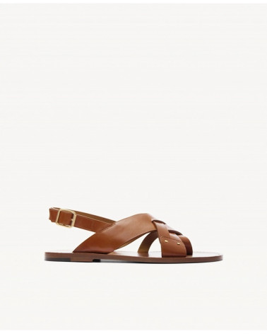 Sandales n°204 - Cuir - Cognac