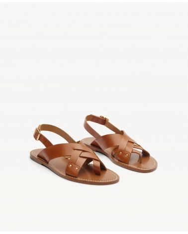 Sandales n°204 - Cuir - Cognac